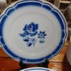 Assiette plate Badonviller fleurs bleues