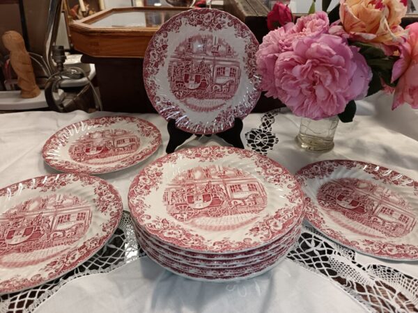 12 Assiettes à dessert Coaching Scenes Johnson Bros