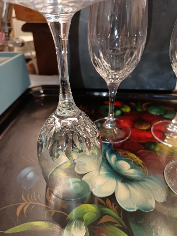 6 Verres à vin blanc en cristal JG Durand modèle Vicomte coupe Juan