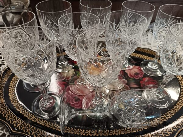 Verre à vin rouge en cristal taillé JG Durand modèle Deauville 16 cm