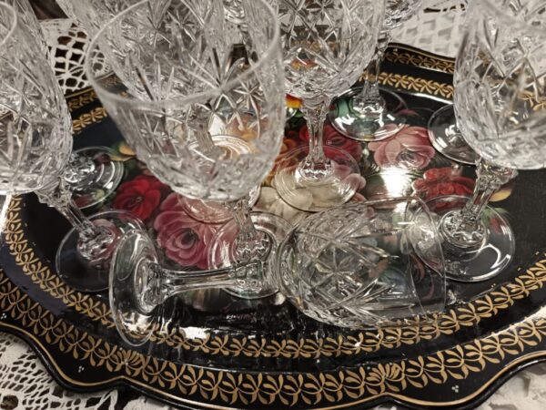 Verre à vin rouge en cristal taillé JG Durand modèle Deauville 16 cm