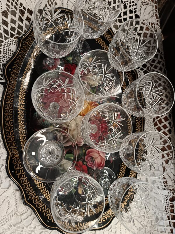 Verre à vin rouge en cristal taillé JG Durand modèle Deauville 16 cm